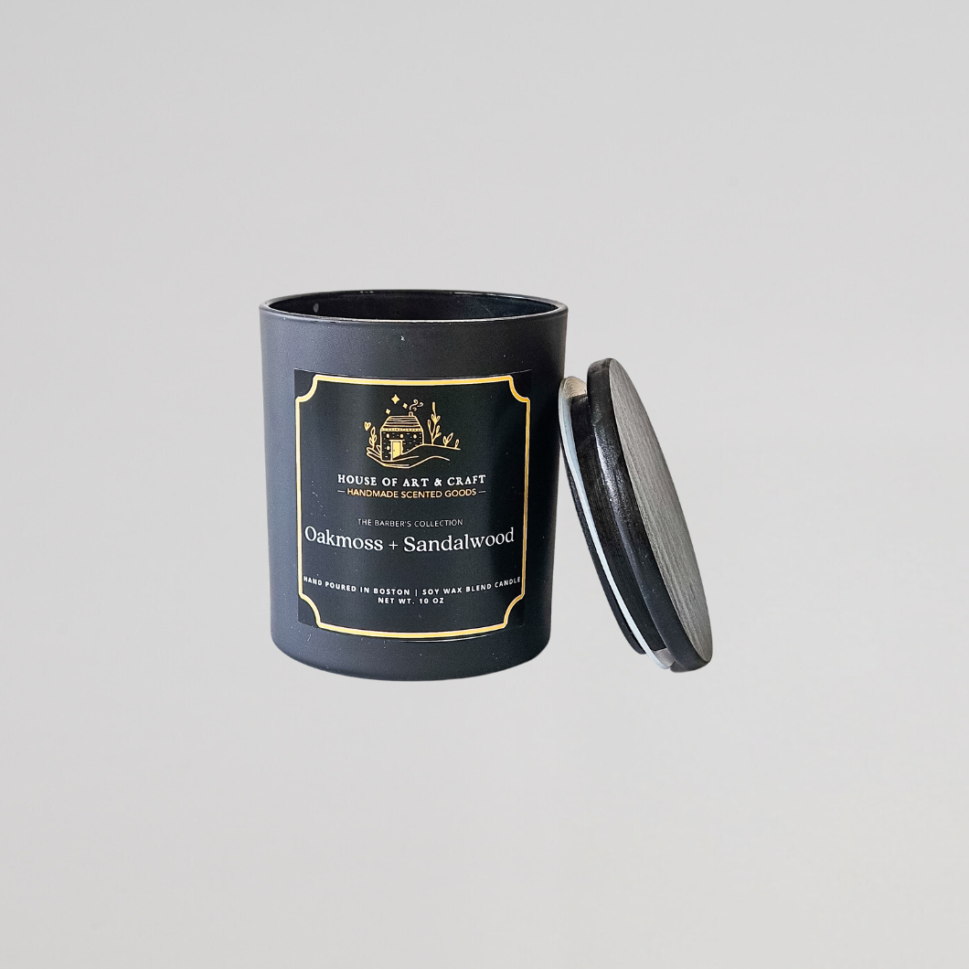 Oakmoss Sandalwood Candle | The Barber's Collection